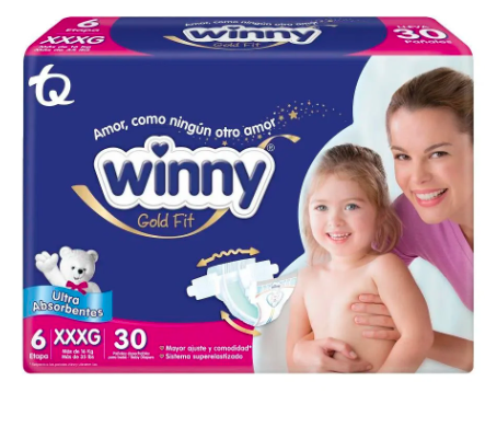 Pañal Winny Gold Etapa 6|XXXG Paquete X 30