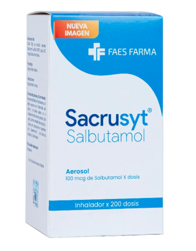 SACRUSYT (salbutamol) 100 MCG AEROSOL INHALADOR FCO X 200 DO