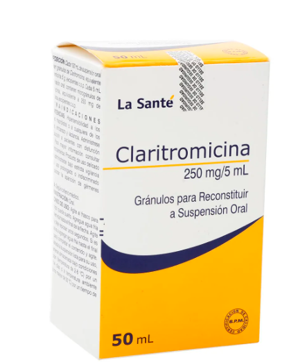 CLARITROMICINA 250 MG SUSPENSION LS