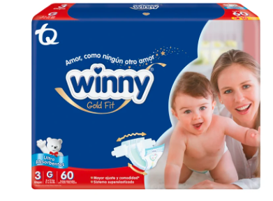 Pañal Winny Gold Paquete X 60 Un Etapa 3 G