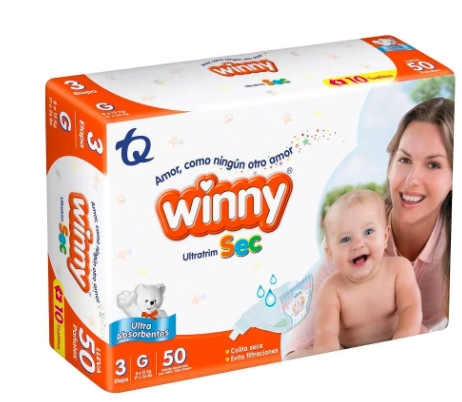 Pañal Winny Ultratrim Sec Paquete X 50 Etapa 3
