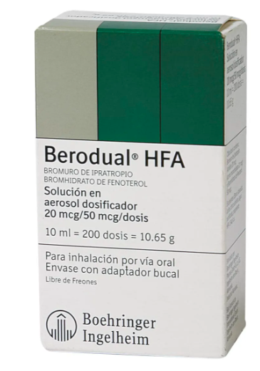 BERODUAL HFA SOLUCION INHALACION FCO X 10 ML