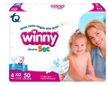 Pañal winny Ultratrim Sec Etapa 4|XG Paquete X 50